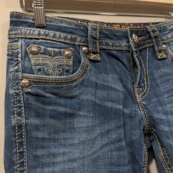 Rock Revival Women's Tullia Jean Bootcut Size 28 Embellished Flap Pocket Medium - Picture 5 of 14